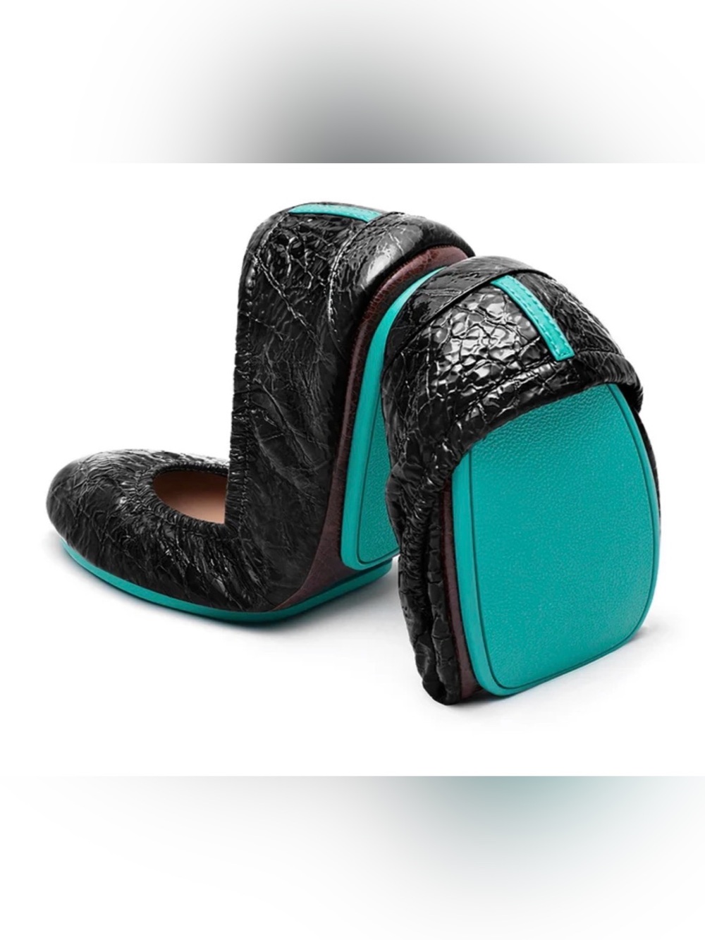 Tieks Obsidian Black Leather Flats Women’s Size 9